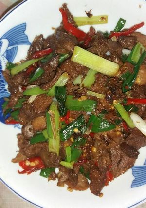 Foto resep Daging sapi chau daun bawang (chong pao niu rou)