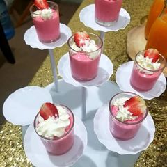 A picture of Frozen strawberry cups.