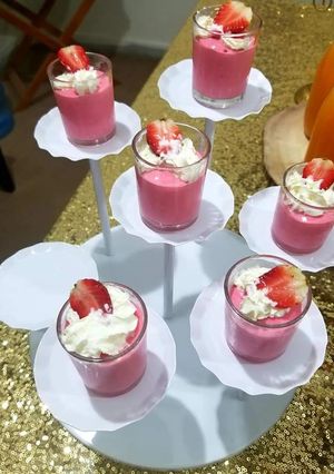 A picture of Frozen strawberry cups.