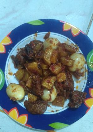 Foto resep Sambal Kentang (hati ampela,telur puyuh)