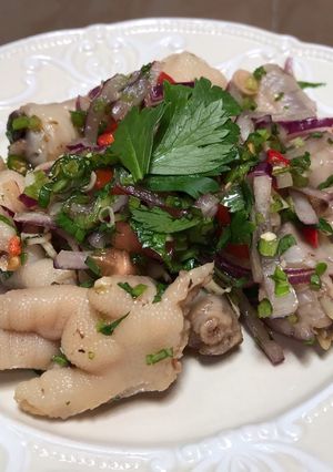 A picture of Kerabu Kaki Ayam (Chicken Feet).
