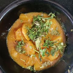 A picture of CHIBHDA-DHOKLI NU SAAK. (MUSKMELON CURRY).