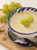 Ajo Blanco: chilled Spanish almond and garlic soup with grapes