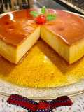 Flan con queso crema, vainilla y ron