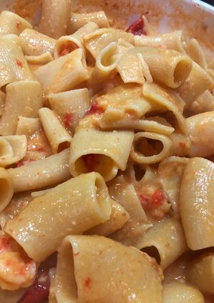 Foto di Paccheri con crema di gamberi