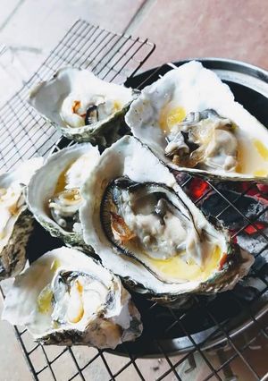 Hình của món Hàu nướng mỡ hành.