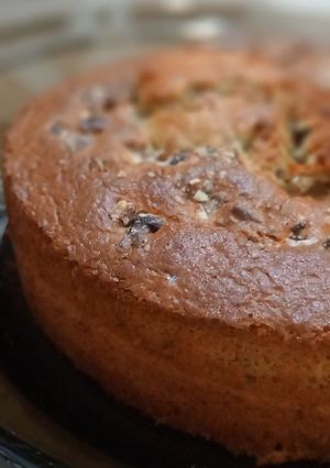 عکسی از دستور کیک موز و گردو و کاپوچینو