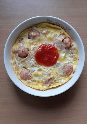 รูปของ ออมเลตข้าว&ไส้กรอก