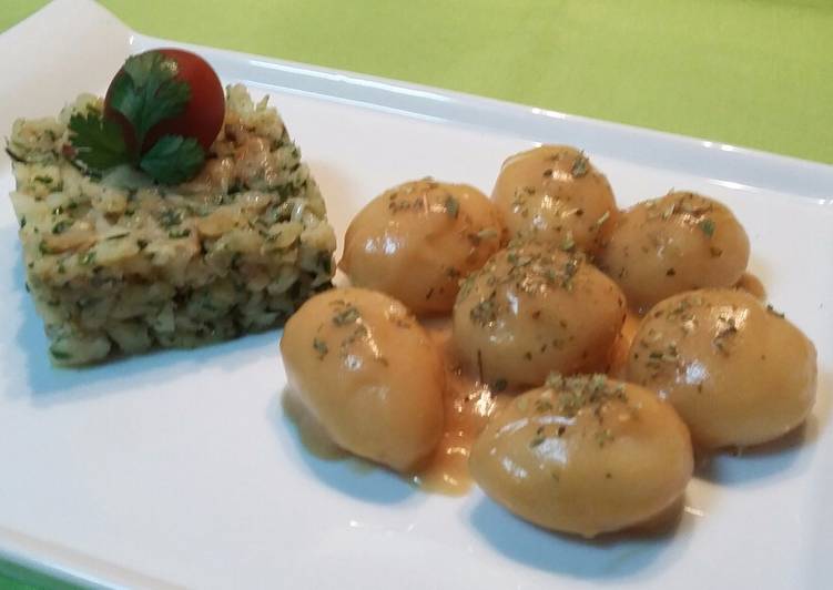 Rape al ajo y perejil con patatas a la pimienta