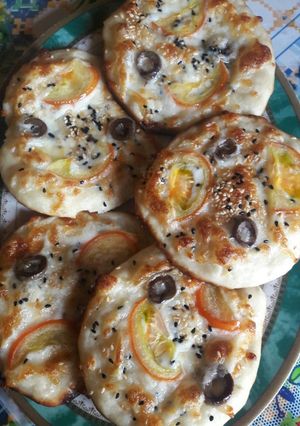 A picture of Cheese and Olive Pastries.