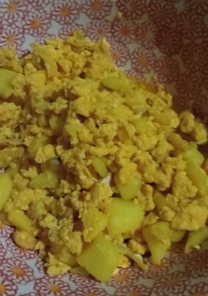 Una foto de Revoltillo de huevos con bacalao