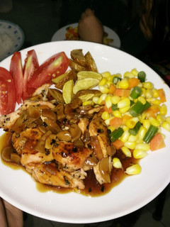 Foto resep Steak salmon with mushroom sauce
