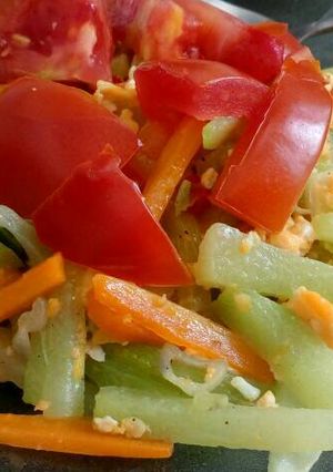 Foto resep Tumis labu siam wortel telur