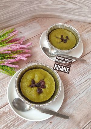Foto resep Puding Kukus Matcha Tabur Kismis