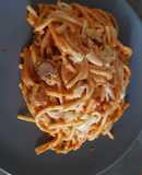 Pasta en crema de chipotle y champiñones