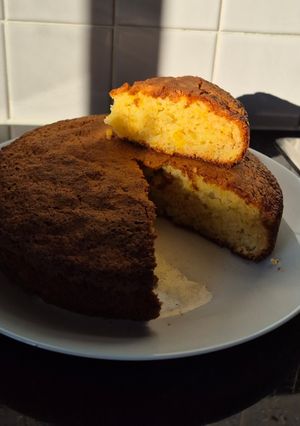 Una foto de Torta de manzana 🍎 y naranja 🍊