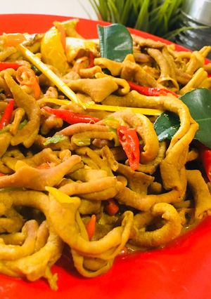 Foto resep Usus ayam bumbu kuning