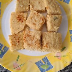 A picture of Dhokla (besan spicy cake).