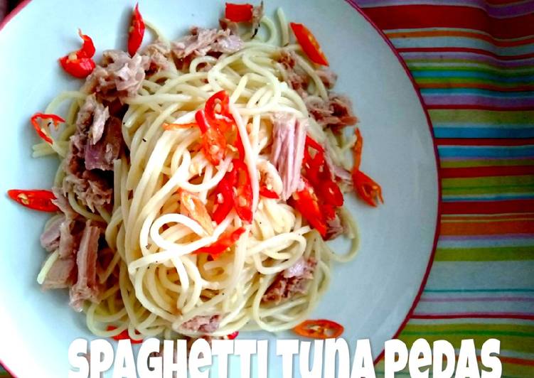 Spaghetti tuna pedas