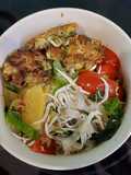 Rice Noodle Soup with Whitebait and Whitebait Fish Cakes