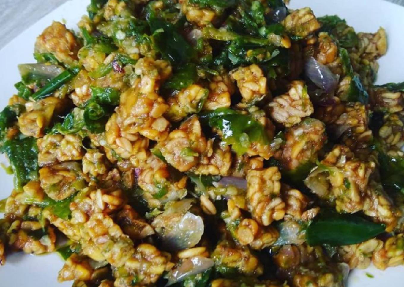 Tempe kering sambal ijo