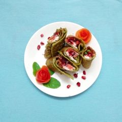 A picture of Hariyali Moong dal chilla rolls.