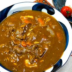 A picture of Chicken Heart in Japanese Curry.