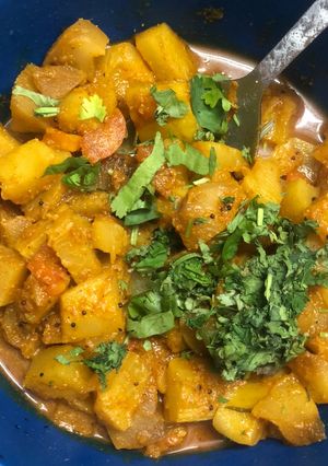 A picture of Raw papaya sabji.