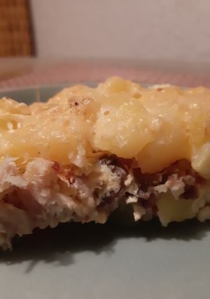 Rakott krumpli hallal recept fotója