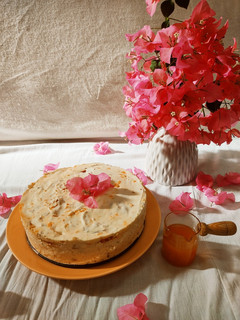 عکسی از دستور کیک موس هلو مغزدار