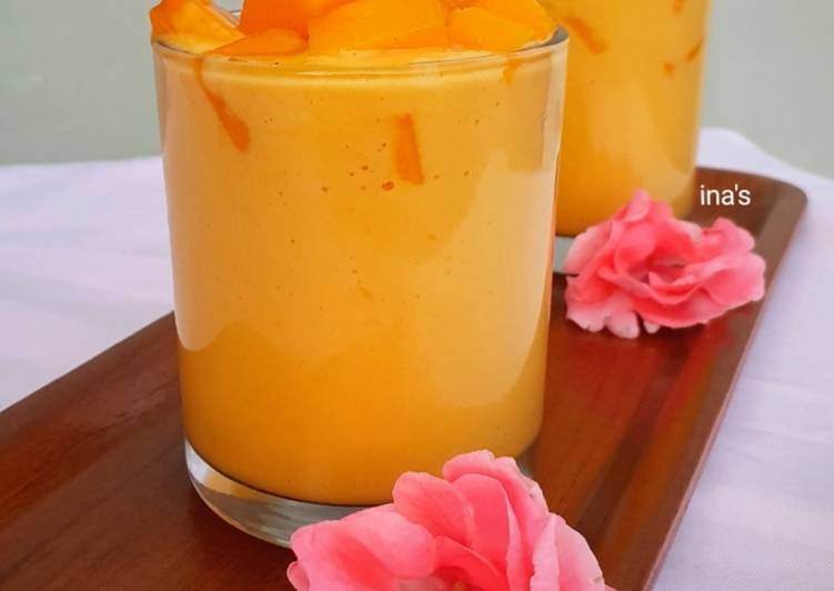 Cara ramu 🥭 Mango Smoothie 🥭 , Menggugah Selera