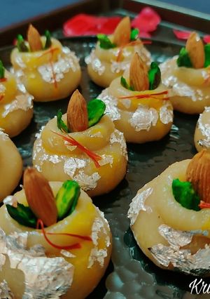 A picture of KAJU cashew kalash sweets.