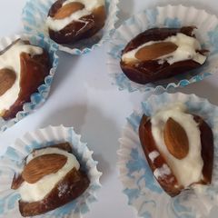 Cream n almonds filled dates A picture of Cream n almonds filled dates.