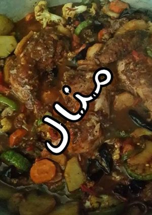 صورة لوصفة دجاج مع الخضار من اختراعي 😊
