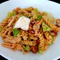 A picture of My Chicken & Chorizo Pasta #2Flavours #Lunch.