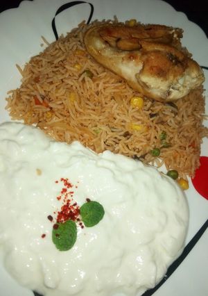 صورة لوصفة رز بخضار و دجاج