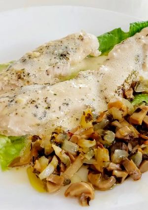 Una foto de Pollo en salsa muselina