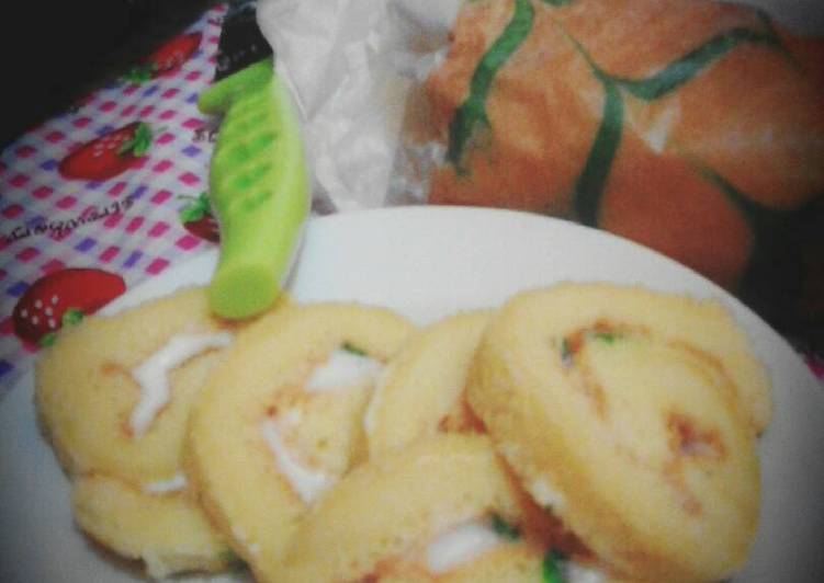 Bolu gulung 3sendok.Mudah