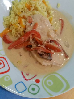 Una foto de Pollo en crema en 4 pasos