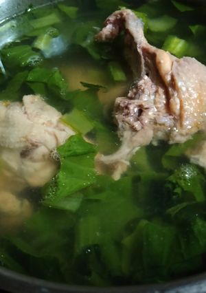 Hình của món Canh cải thìa nấu xương gà.