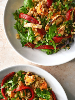 A picture of Pearl Barley, Chicken & Sweet Potato Salad.