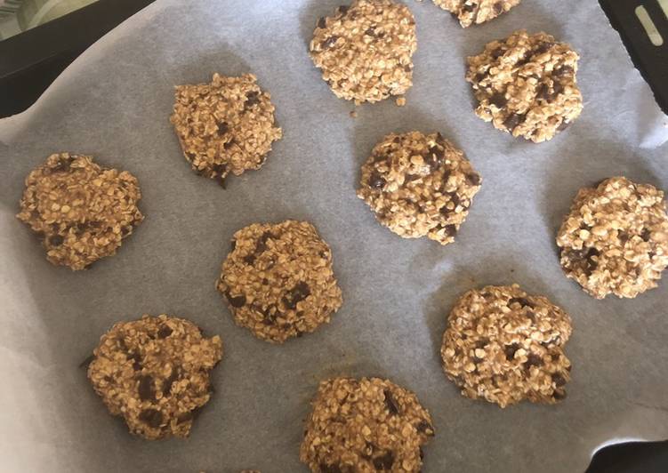 Cookies healthy banane avoine et chocolat