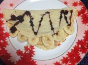 Una foto de relleno de panqueque chocolate