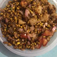 A picture of Moong Potato Chat.