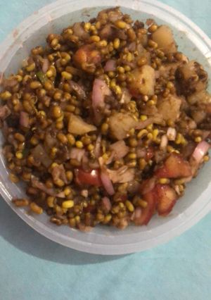 A picture of Moong Potato Chat.