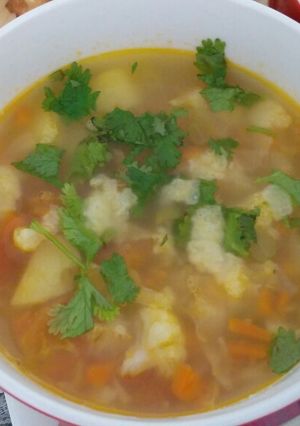 A picture of Winter mix veg soup.