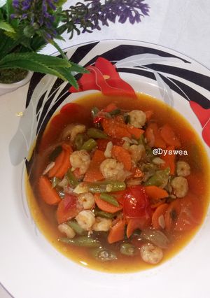 Foto resep Asam Manis Udang dan Sayur