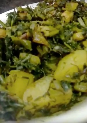 A picture of Soya Methi Aloo ki sabzi.