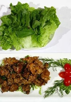 Hình của món Thăn heo nướng hương vị mắc khén.
