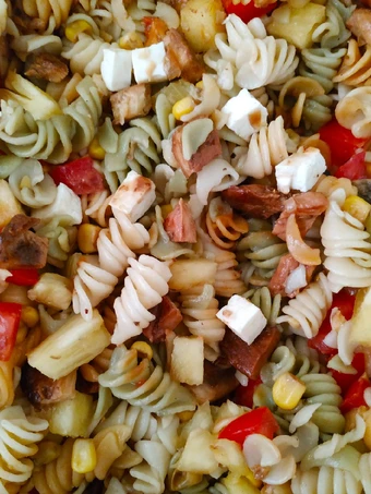 Receta Ensalada de pasta con pollo teriyaki  que Delicioso